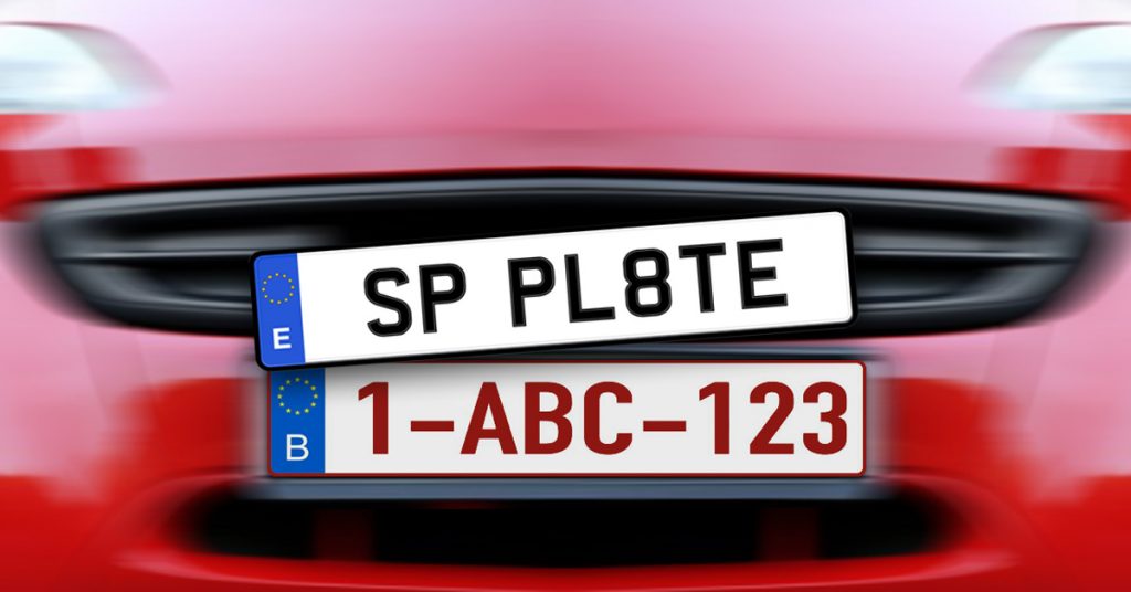 Importing a car into Spain also means exchanging your Belgian license plate for a Spanish one.