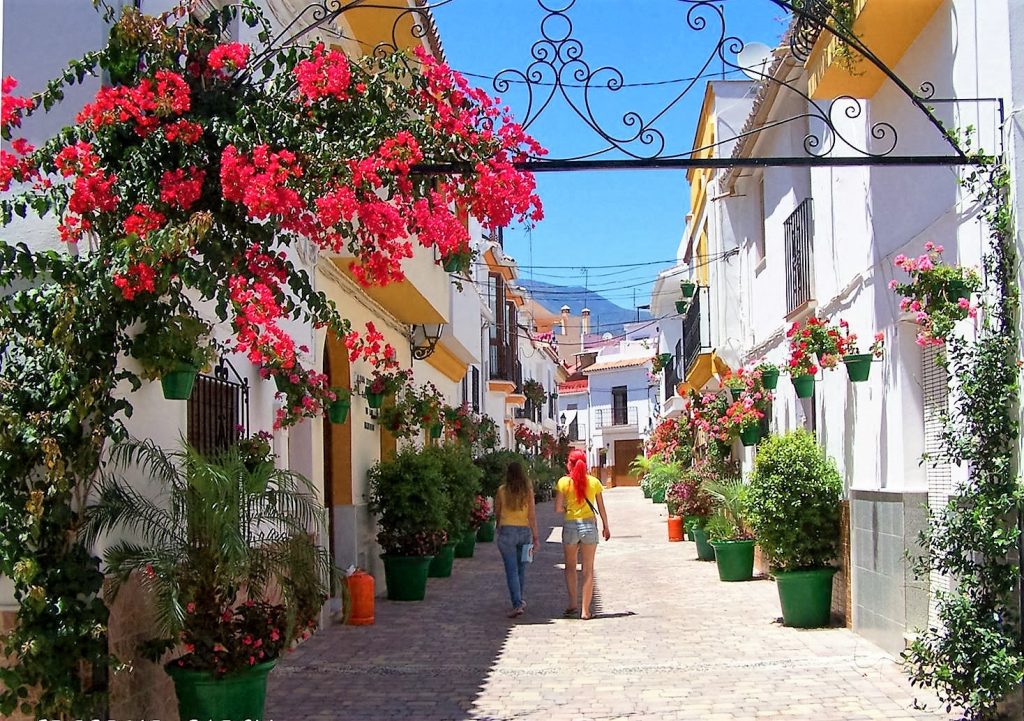 sun-drenched street in Estepona