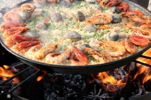 pan paella with seafood